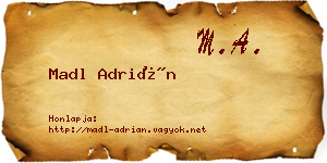 Madl Adrián névjegykártya